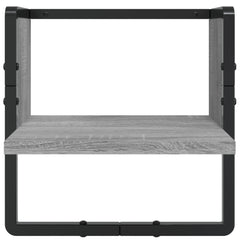 vidaXL 4 Piece Wall Shelf Set with Bars Grey Sonoma Engineered Wood 5