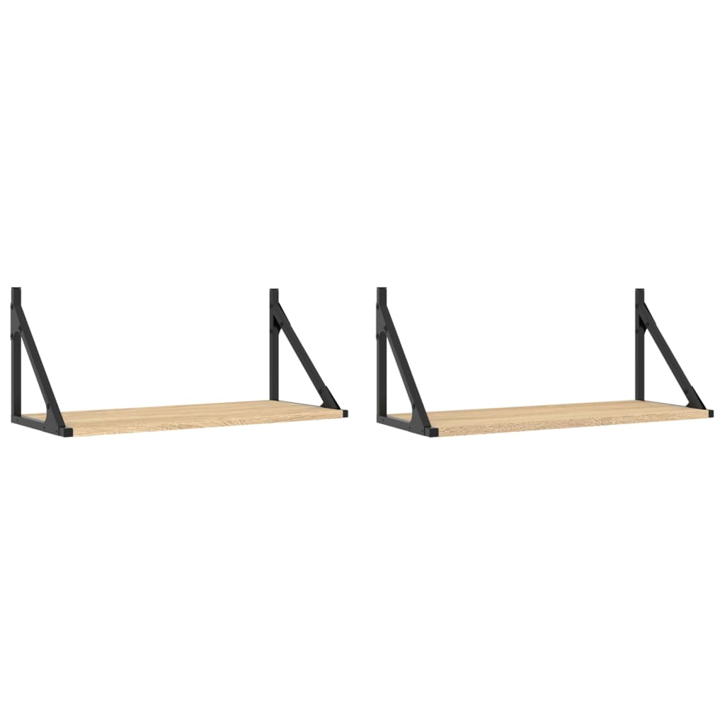 vidaXL Wall Shelves 2 pcs Sonoma Oak 60x25x25.5 cm Engineered wood 2