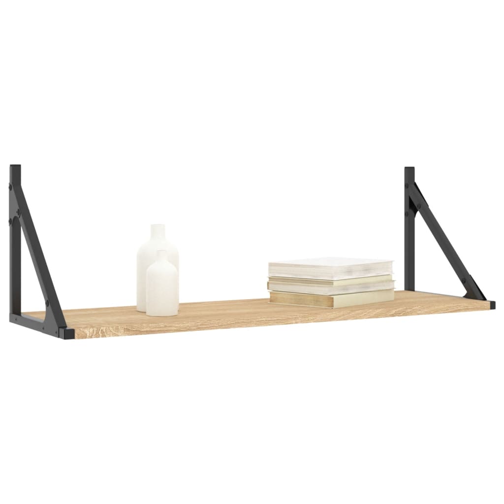 Wall Shelves 2 pcs Sonoma Oak Engineered Wood, image 3