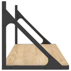 Wall Shelves 2 pcs Sonoma Oak Engineered Wood, image 6