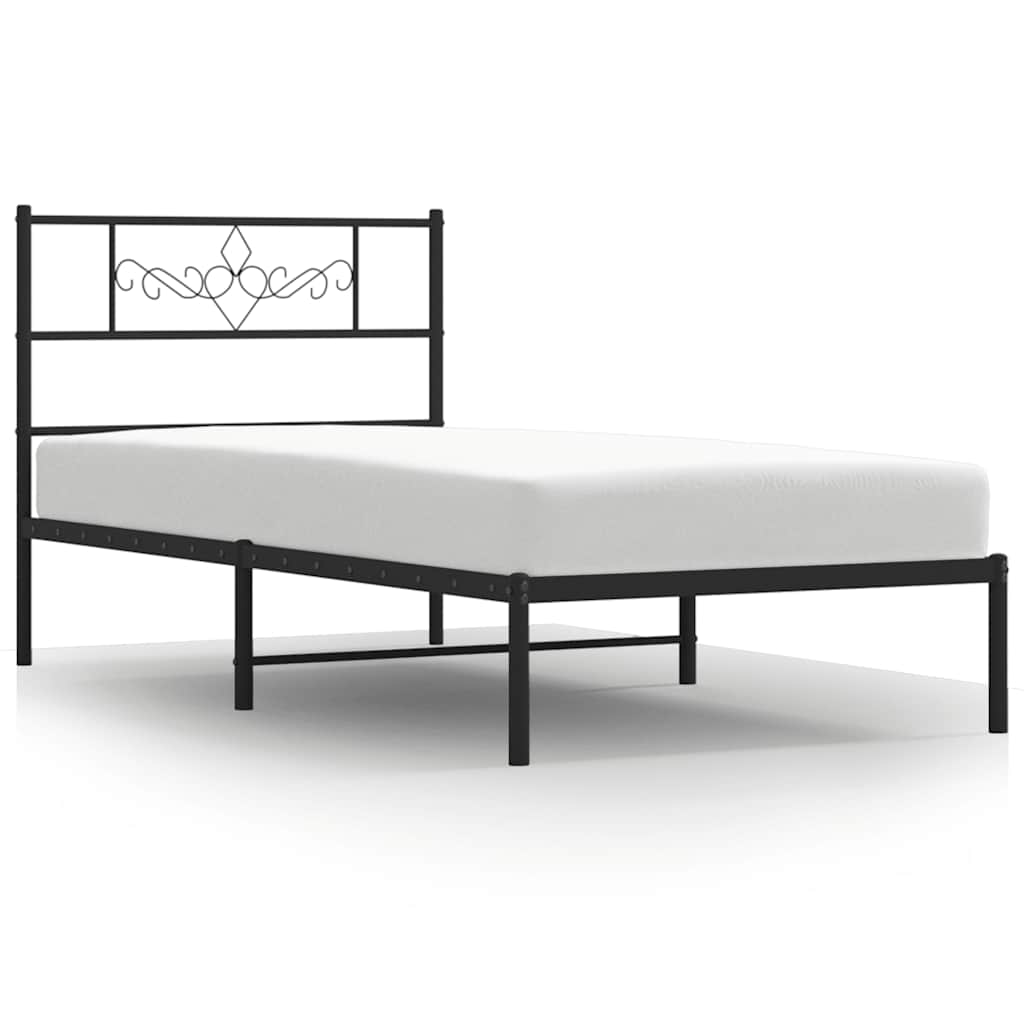 vidaXL Bed Frame | Black | Steel | Single | Durable | Bed Frame | Rectangular 2