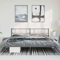 vidaXL Bed Frame | Black | Powder-Coated Steel | 193x203 cm | Bed Frame 4