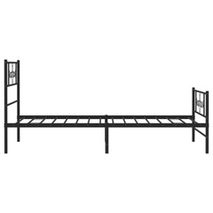 vidaXL Metal Bed Frame without Mattress with Footboard Black 90x190cm 6