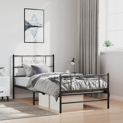 vidaXL Bed Frame | Black | Powder-Coated Steel | Single | Bed Frame 1