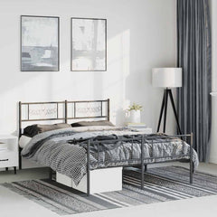 vidaXL Bed Frame | Black | Powder-Coated Steel | Double | Bed Frame 1