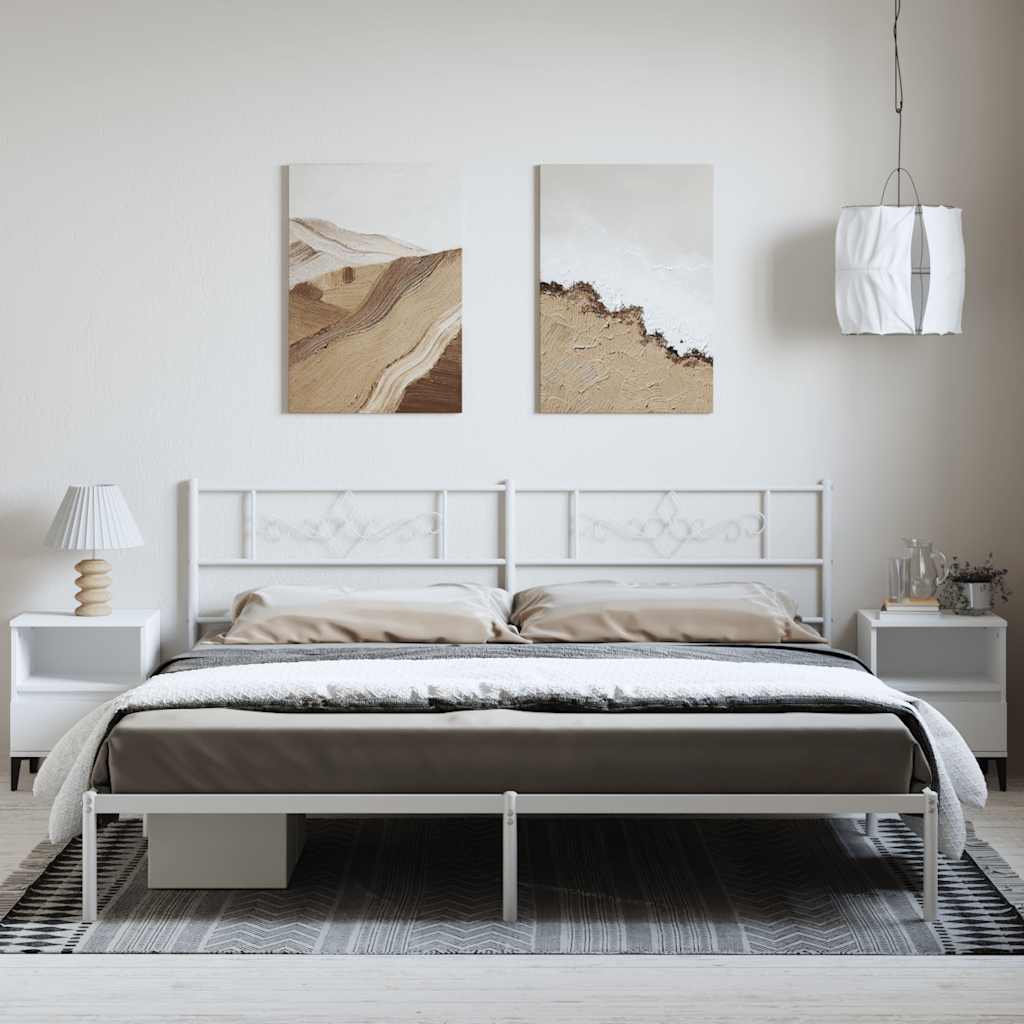 vidaXL Bed Frame | White | Powder-Coated Steel | Double | Bed Frame 4