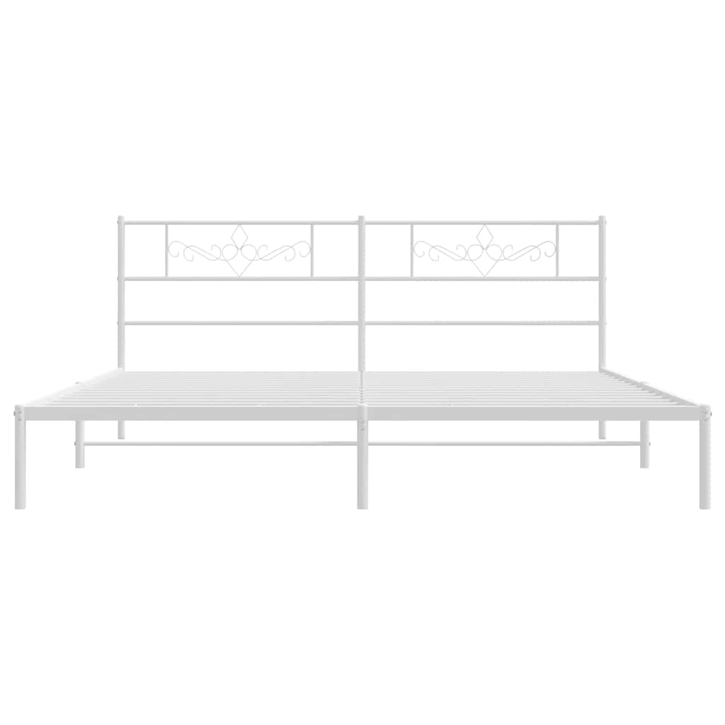 vidaXL Bed Frame | White | Powder-Coated Steel | Double | Bed Frame 6