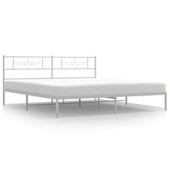 vidaXL Bed Frame | White | Powder-Coated Steel | 193x203cm | Modern | Bed Frame 2