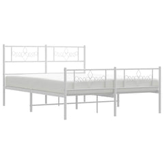 vidaXL Bed Frame | White | Powder-coated steel | Double size | Bed Frame 5