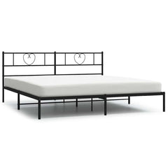vidaXL Metal Bed Frame without Mattress with Headboard Black 183x213cm 2