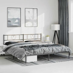 vidaXL Metal Bed Frame without Mattress with Headboard Black 183x213cm 1