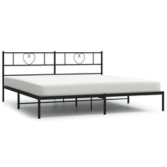 vidaXL Metal Bed Frame without Mattress with Headboard Black 193x203cm 2