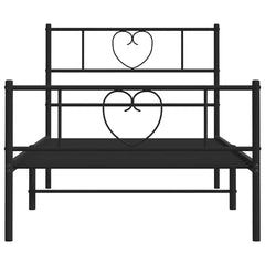 vidaXL Metal Bed Frame without Mattress with Footboard Black 100x190cm 6
