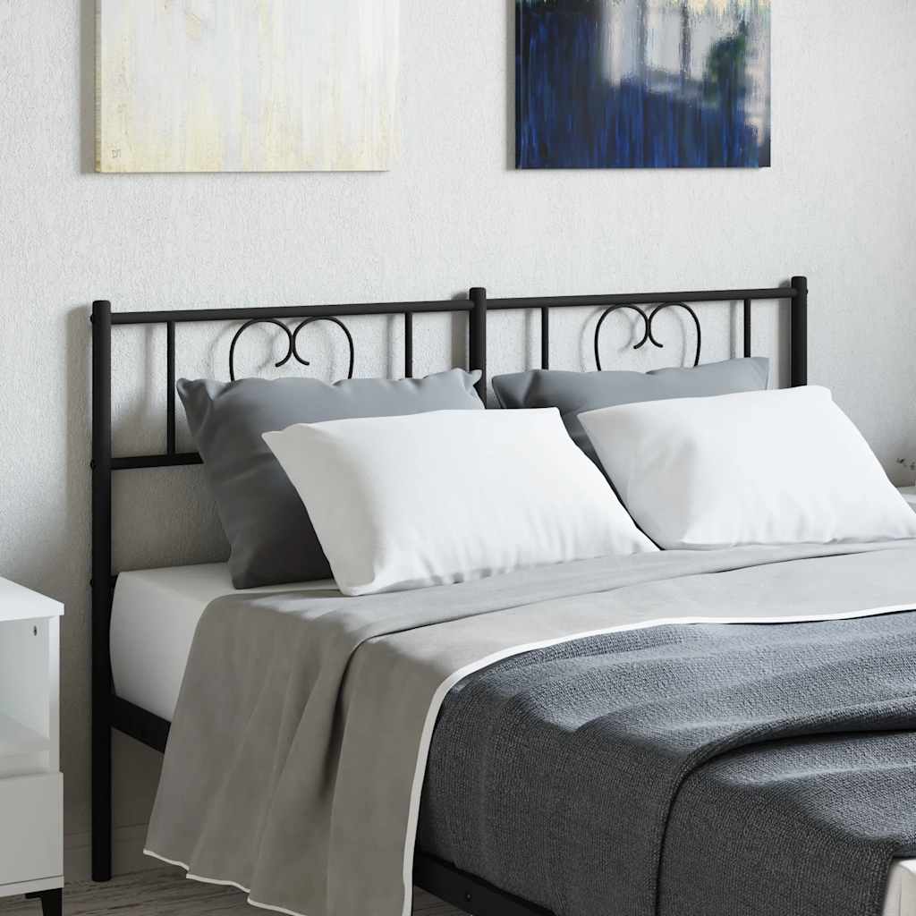 vidaXL Metal Replace Headboard Black 140 cm 1