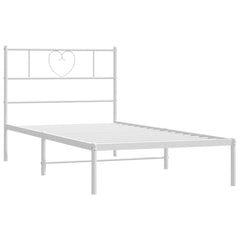vidaXL Metal Bed Frame without Mattress with Headboard White 100x190cm 6
