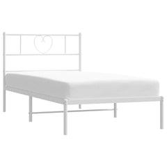 vidaXL Metal Bed Frame without Mattress with Headboard White 107x203cm 3
