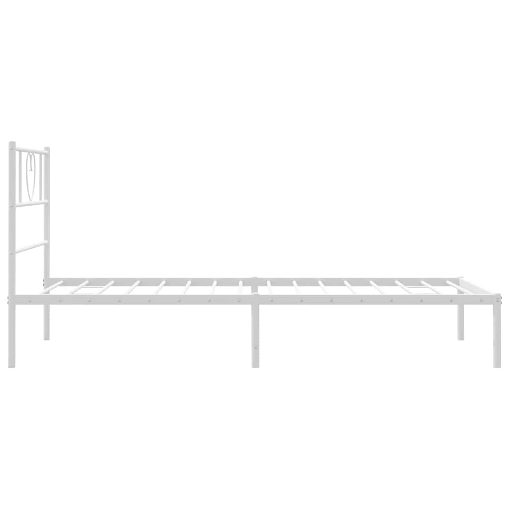 vidaXL Metal Bed Frame without Mattress with Headboard White 107x203cm 6