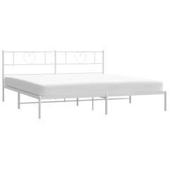vidaXL Metal Bed Frame without Mattress with Headboard White 183x213cm 3