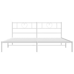 vidaXL Metal Bed Frame without Mattress with Headboard White 183x213cm 5