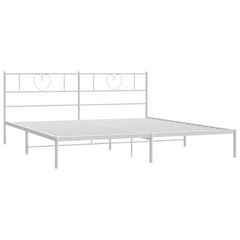 vidaXL Metal Bed Frame without Mattress with Headboard White 183x213cm 6