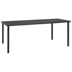 7 Piece Garden Dining Set Black Steel and Textilene 190 cm table length 6