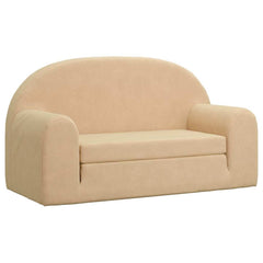 vidaXL Kids'Sofa Bed 2-Seater Cream Soft Plush 2