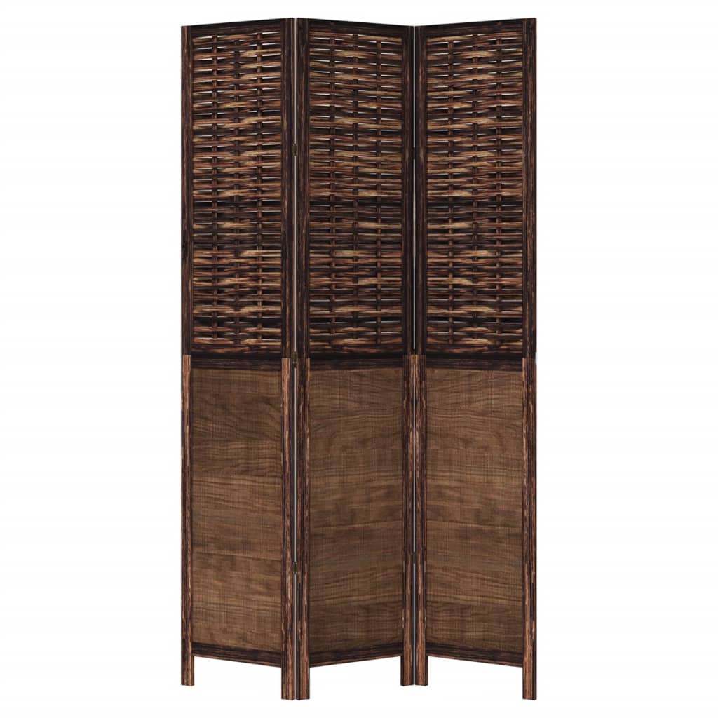 Room Divider Panels Dark Brown Solid Wood Paulownia 40 x 200 cm 3