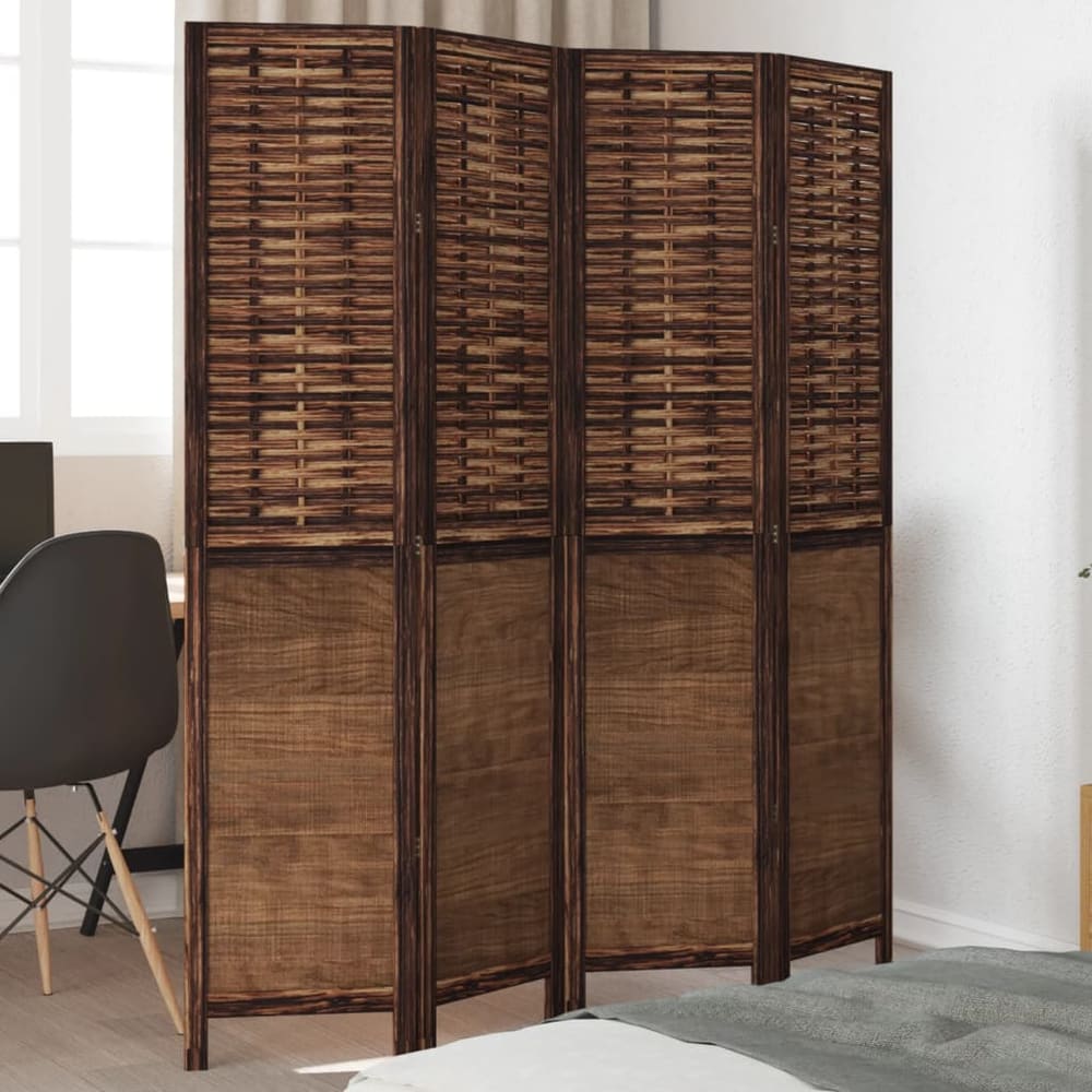 Room Divider Panels Dark Brown Solid Wood Paulownia 40 x 180 cm 4
