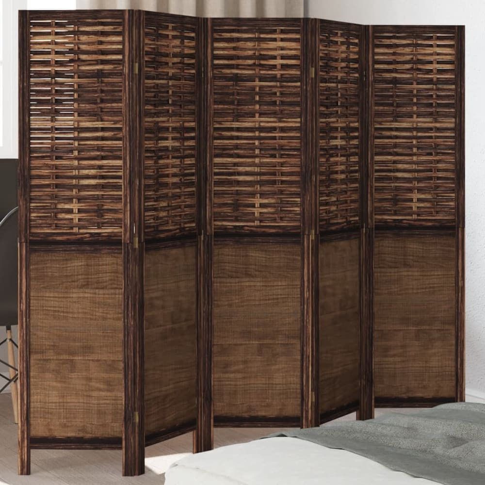 Room Divider Panels Dark Brown Solid Wood Paulownia 40 x 160 cm 5