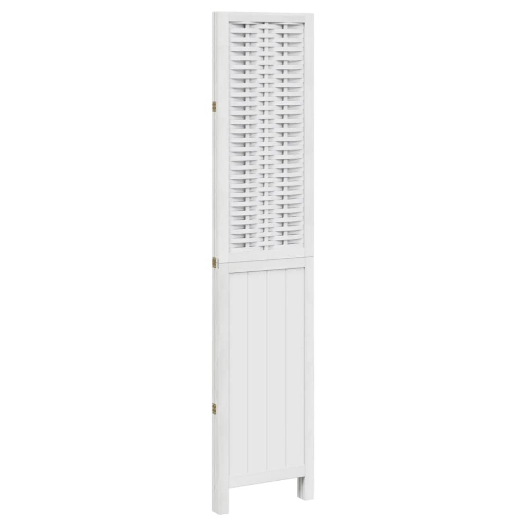 vidaXL Room Divider 3 Panels White Solid Wood Paulownia 5