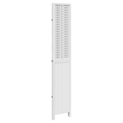 Room Divider 3 Panels White Solid Wood Paulownia