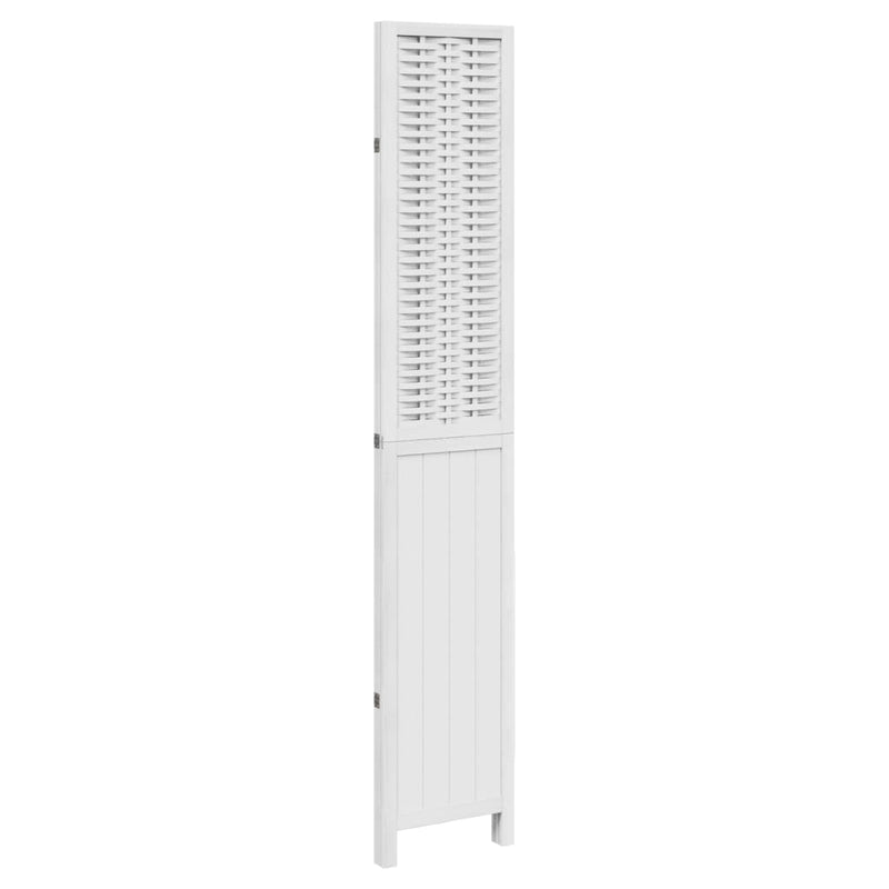 Room Divider 3 Panels White Solid Wood Paulownia