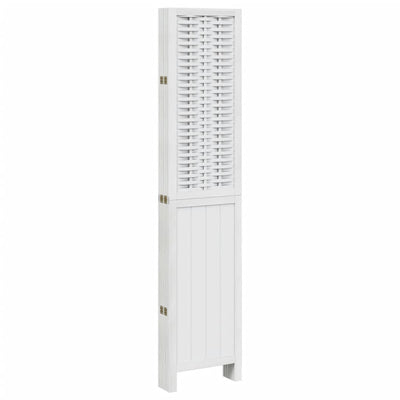 Room Divider 6 Panels White Solid Wood Paulownia