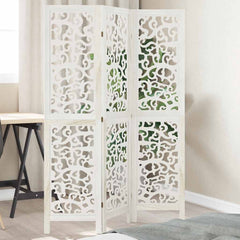 Room Divider Panels White Solid Wood Paulownia 40 x 160 cm 3
