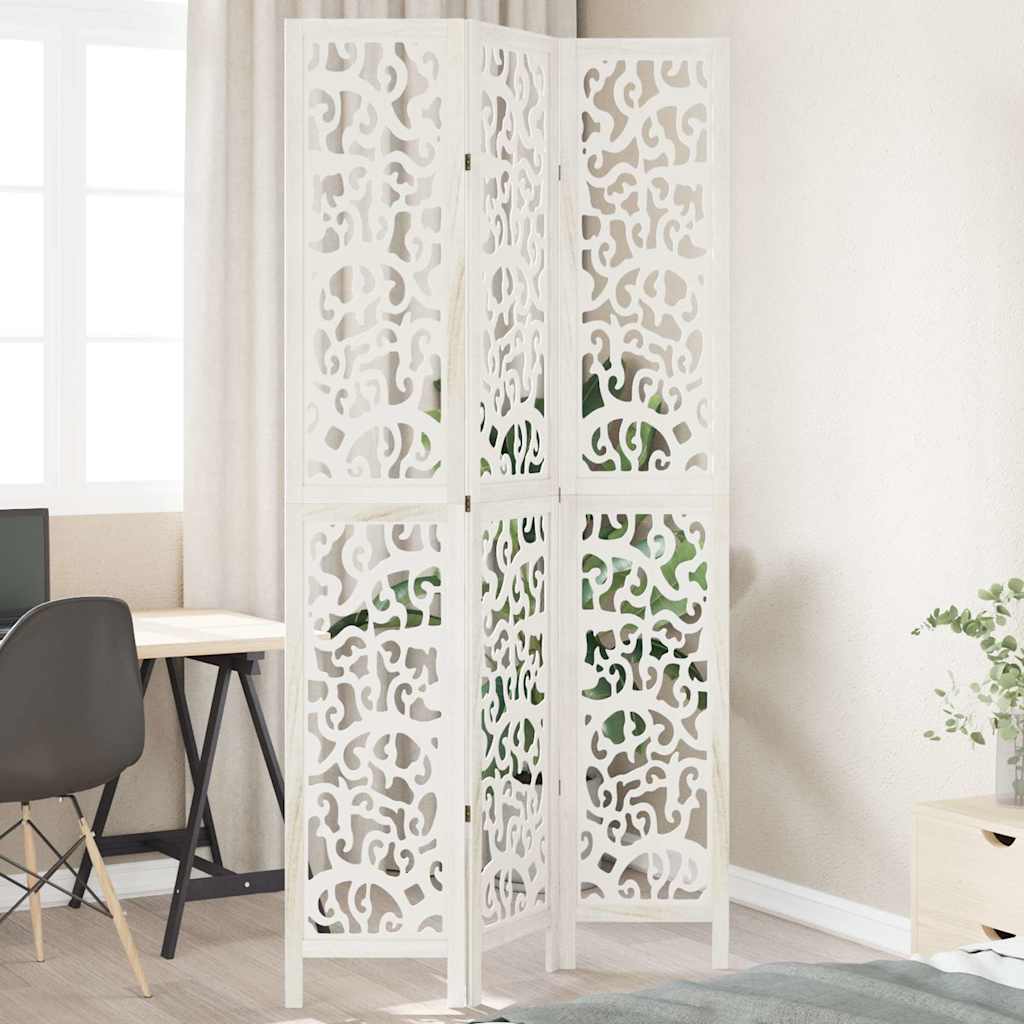 Room Divider Panels White Solid Wood Paulownia 40 x 220 cm 3