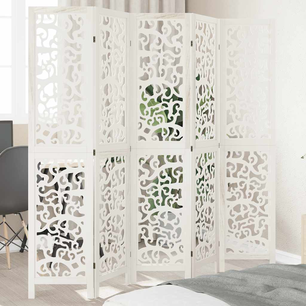 Room Divider Panels White Solid Wood Paulownia 40 x 180 cm 5