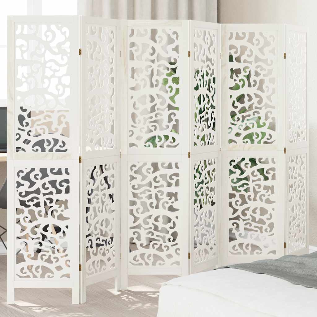 Room Divider Panels White Solid Wood Paulownia 40 x 160 cm 6