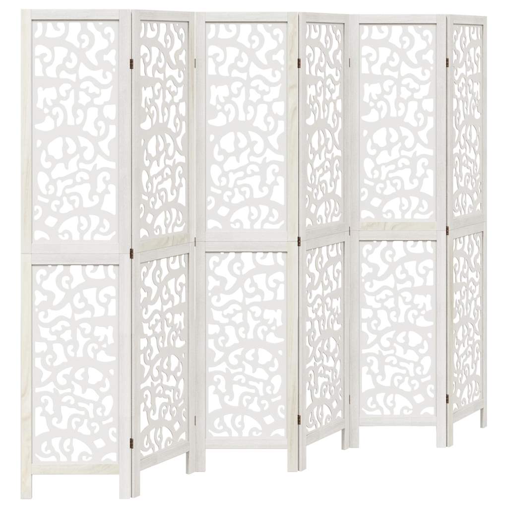 Room Divider Panels White Solid Wood Paulownia 40 x 180 cm 6