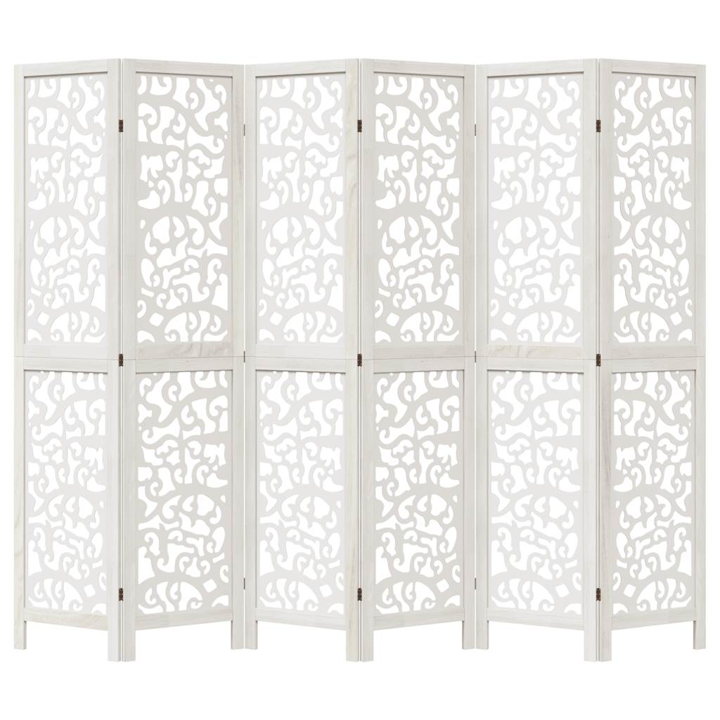 Room Divider Panels White Solid Wood Paulownia 40 x 180 cm 6