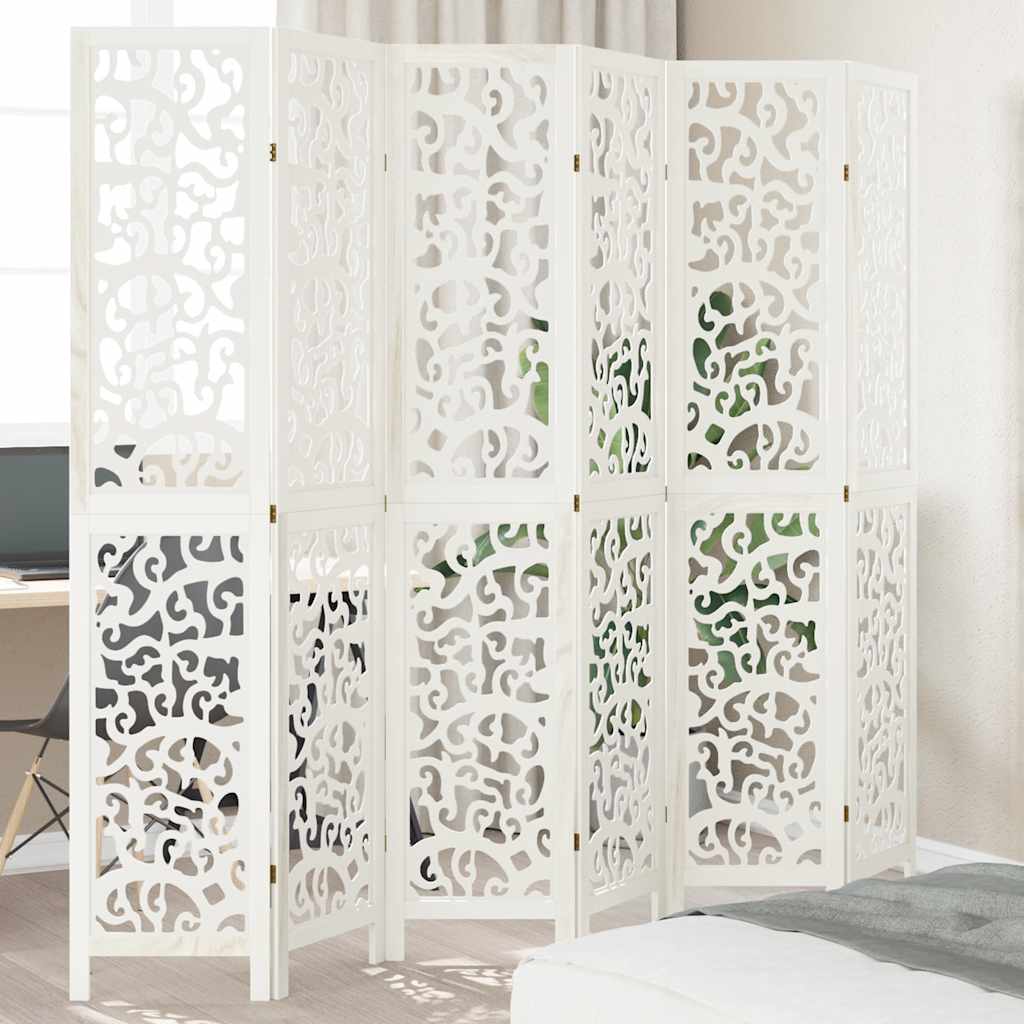 Room Divider Panels White Solid Wood Paulownia 40 x 200 cm 6