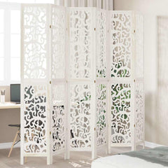 Room Divider Panels White Solid Wood Paulownia 40 x 220 cm 6