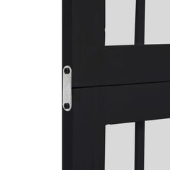 Room Divider 3 Panels Black Solid Wood Paulownia, image 6