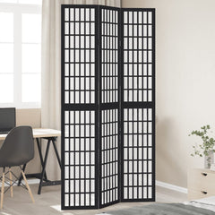 vidaXL Room Divider Panels Black Solid Wood Paulownia