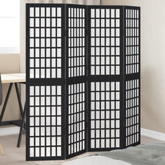vidaXL Room Divider Panels Black Solid Wood Paulownia