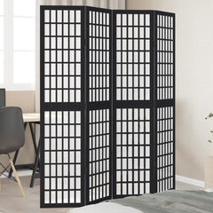 vidaXL Room Divider Panels Black Solid Wood Paulownia