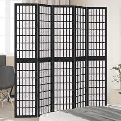 vidaXL Room Divider Panels Black Solid Wood Paulownia