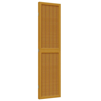 Room Divider 3 Panels Brown Solid Wood Paulownia