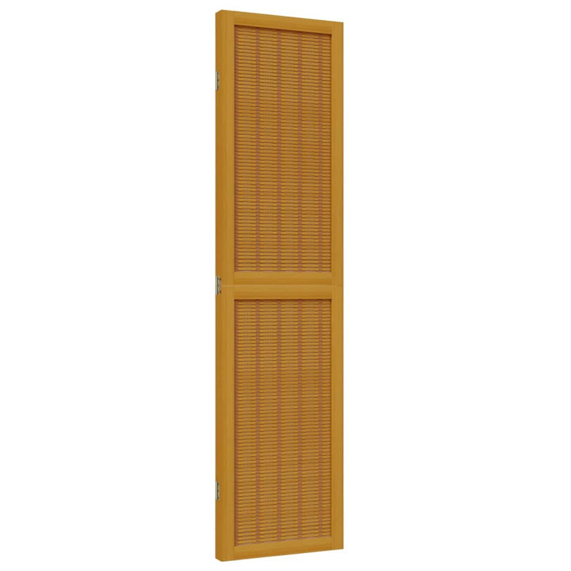 Room Divider 3 Panels Brown Solid Wood Paulownia