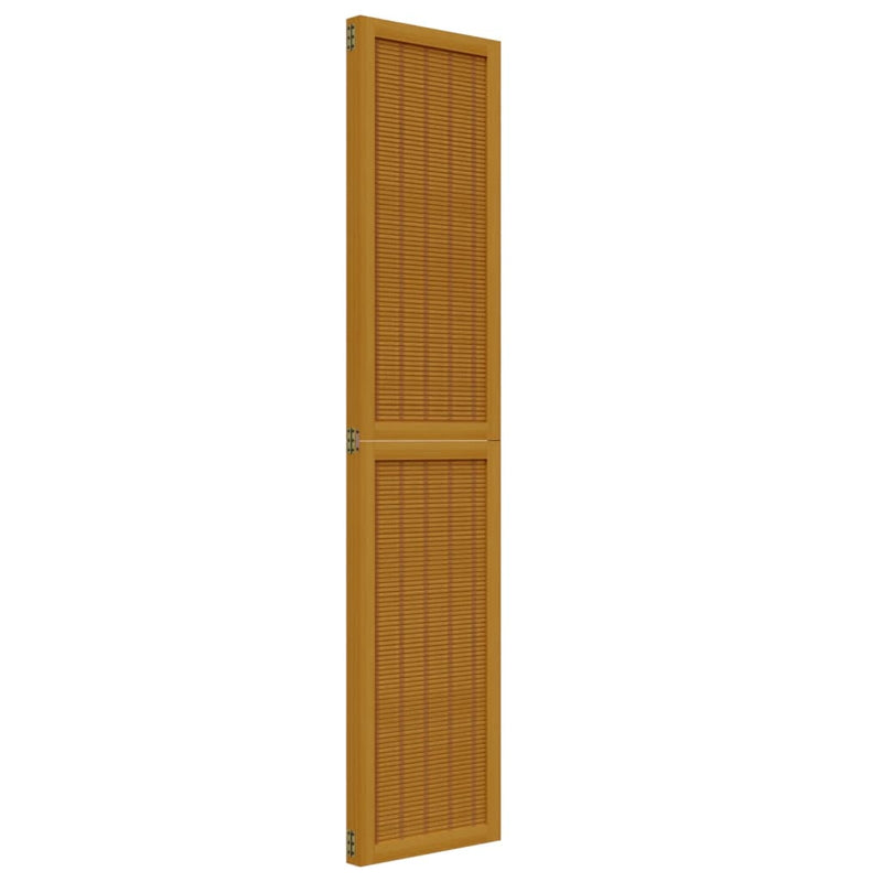 Room Divider 3 Panels Brown Solid Wood Paulownia