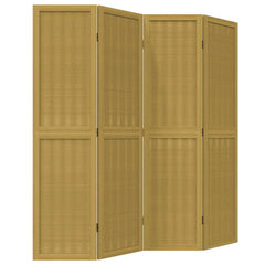vidaXL Room Divider 4 Panels Brown Solid Wood Paulownia 2